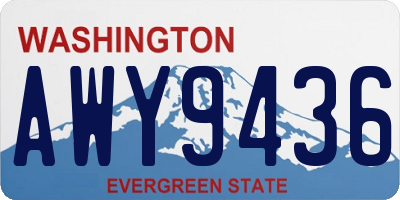WA license plate AWY9436