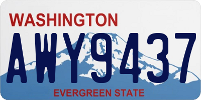 WA license plate AWY9437