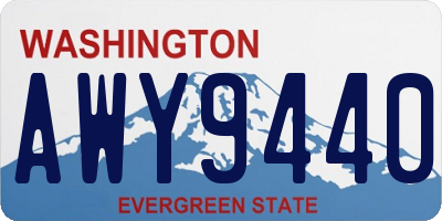 WA license plate AWY9440