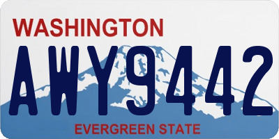 WA license plate AWY9442