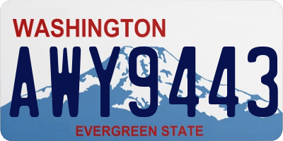 WA license plate AWY9443