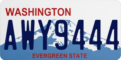 WA license plate AWY9444