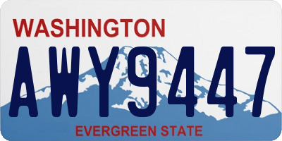 WA license plate AWY9447