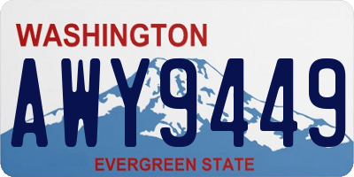 WA license plate AWY9449