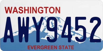 WA license plate AWY9452