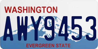 WA license plate AWY9453