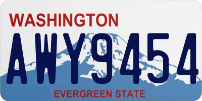 WA license plate AWY9454
