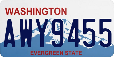 WA license plate AWY9455