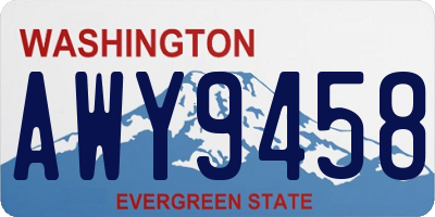 WA license plate AWY9458