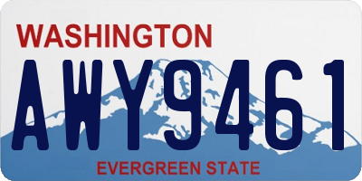 WA license plate AWY9461