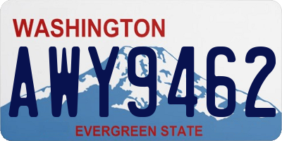 WA license plate AWY9462