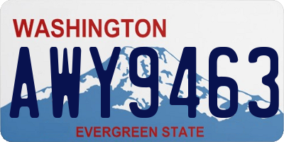 WA license plate AWY9463