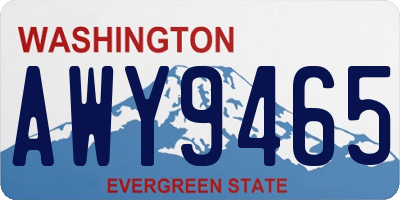 WA license plate AWY9465