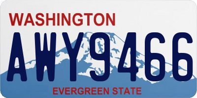WA license plate AWY9466