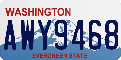 WA license plate AWY9468