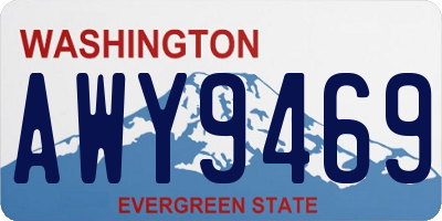 WA license plate AWY9469