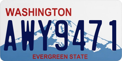 WA license plate AWY9471