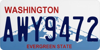WA license plate AWY9472