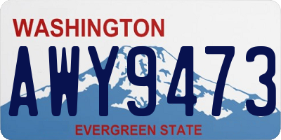 WA license plate AWY9473