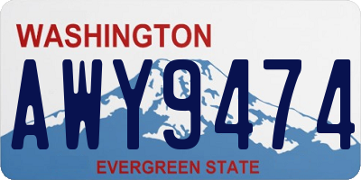 WA license plate AWY9474