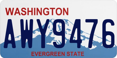 WA license plate AWY9476