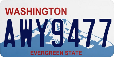 WA license plate AWY9477