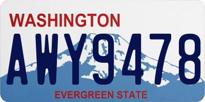 WA license plate AWY9478