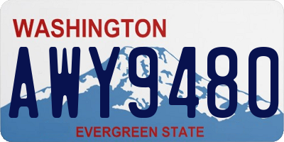 WA license plate AWY9480
