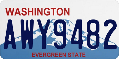 WA license plate AWY9482