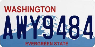 WA license plate AWY9484