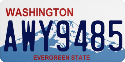 WA license plate AWY9485