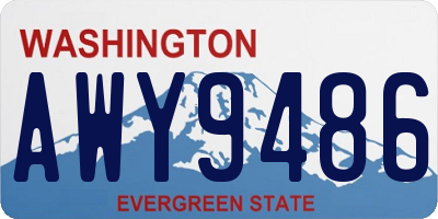 WA license plate AWY9486