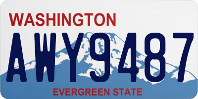 WA license plate AWY9487