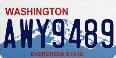 WA license plate AWY9489