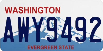 WA license plate AWY9492