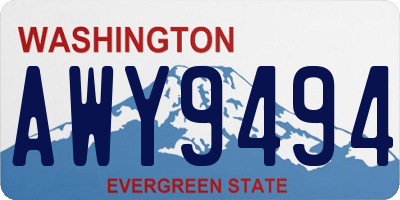 WA license plate AWY9494