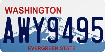 WA license plate AWY9495