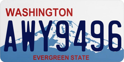 WA license plate AWY9496