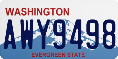 WA license plate AWY9498