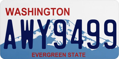 WA license plate AWY9499