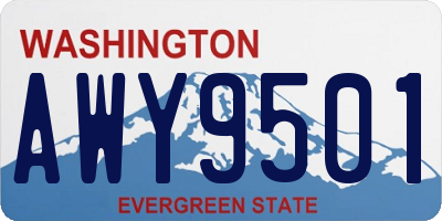 WA license plate AWY9501