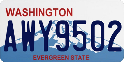 WA license plate AWY9502