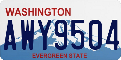WA license plate AWY9504