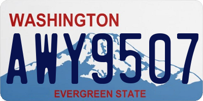 WA license plate AWY9507