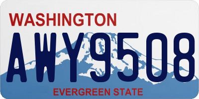 WA license plate AWY9508