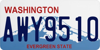 WA license plate AWY9510