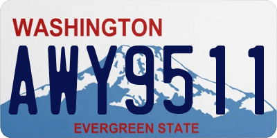 WA license plate AWY9511