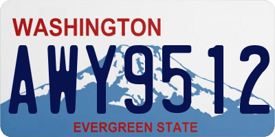 WA license plate AWY9512