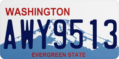 WA license plate AWY9513