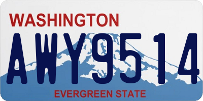 WA license plate AWY9514